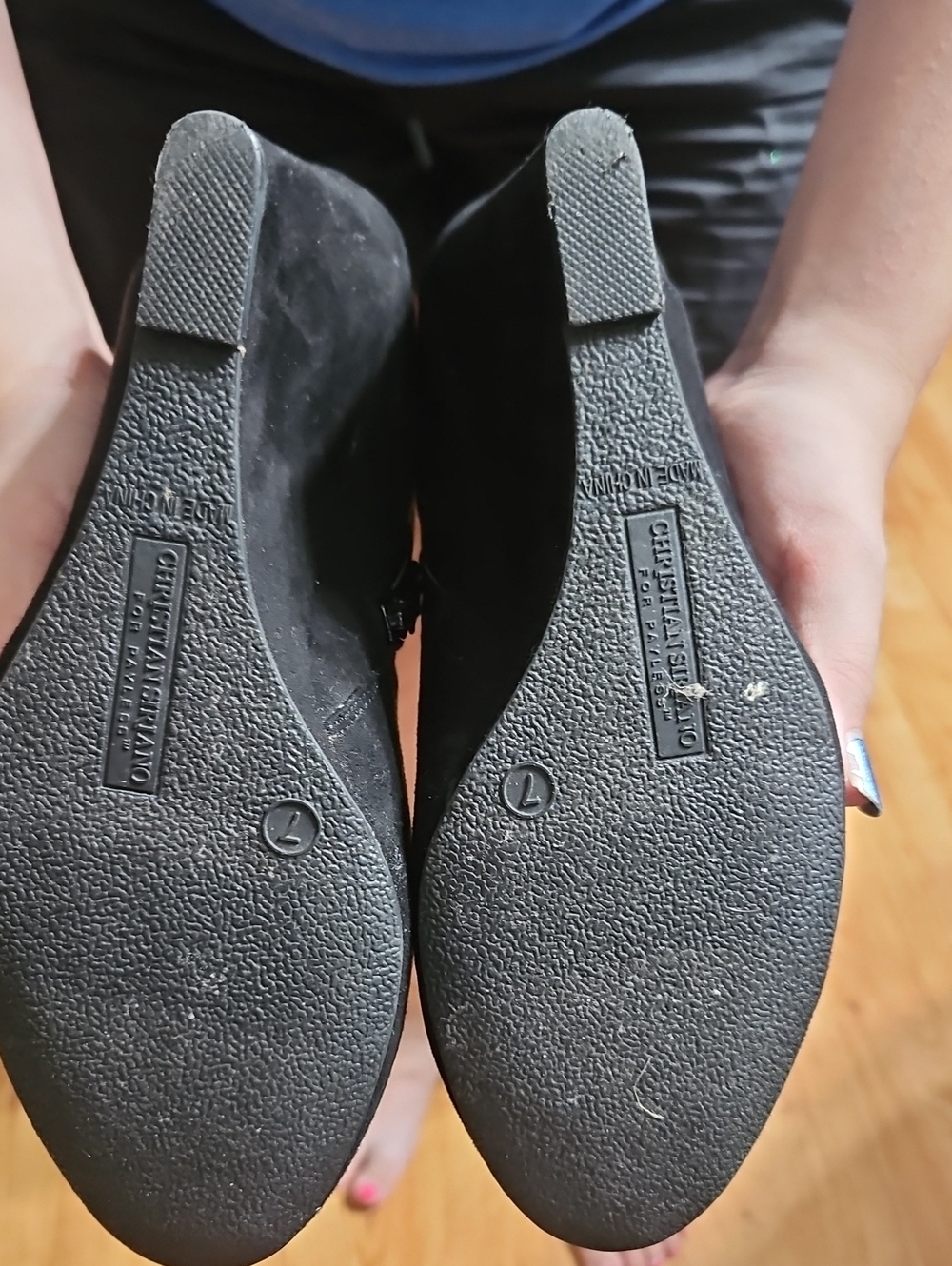 Christian Siriano Black Suede-Look Ankle Booties with Side Zip - Picture 8 of 8